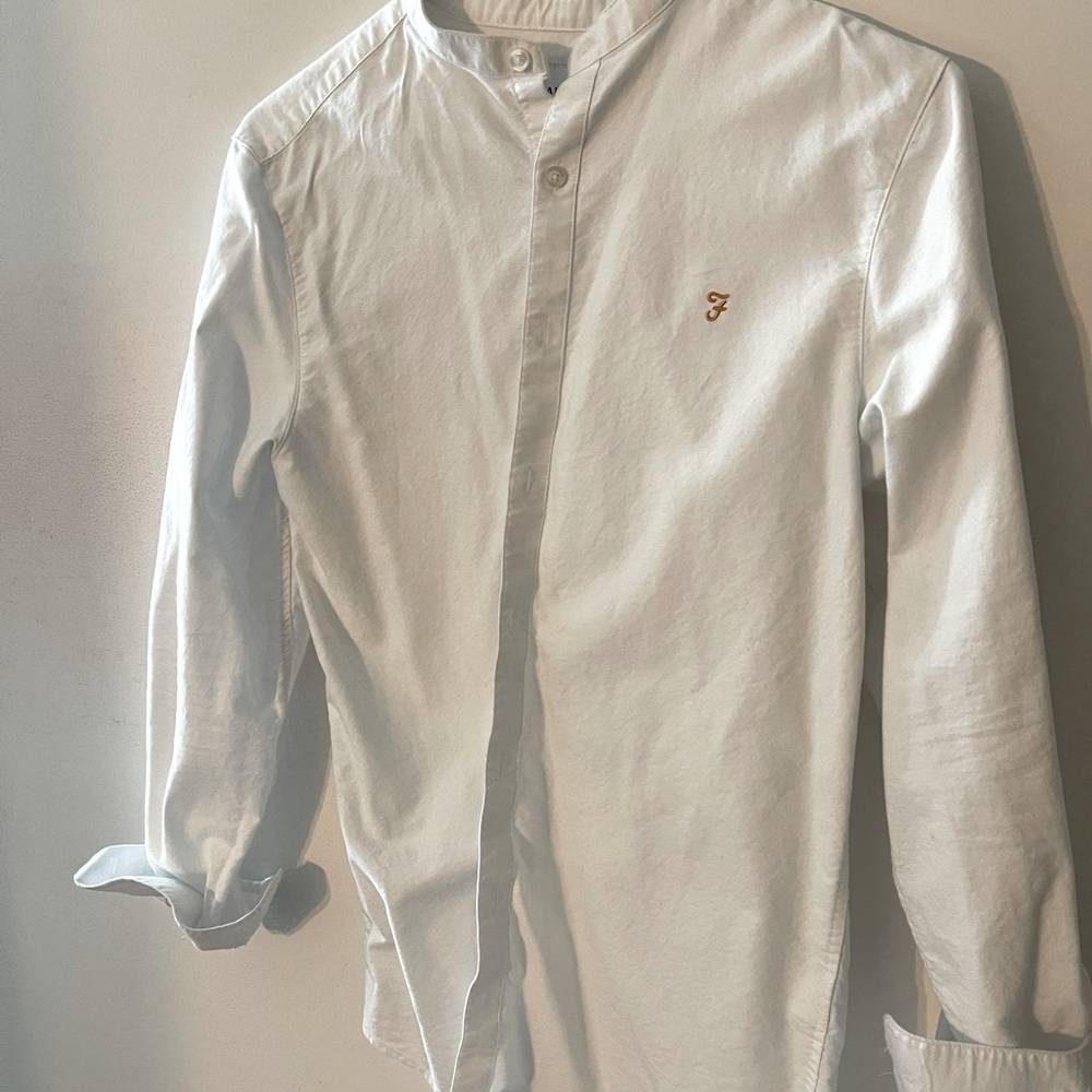 Farrah brewer slim fit grandad collar